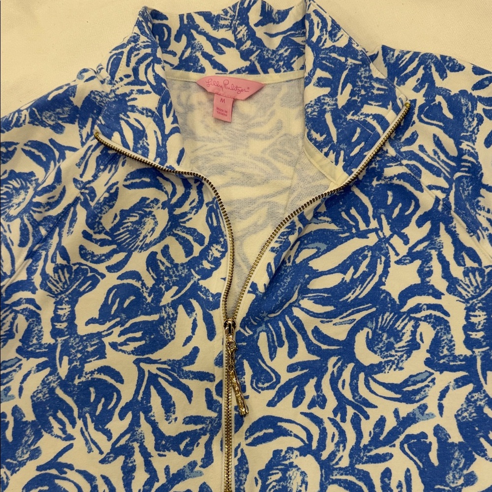 Lilly Pulitzer Blue and White Floral Top
